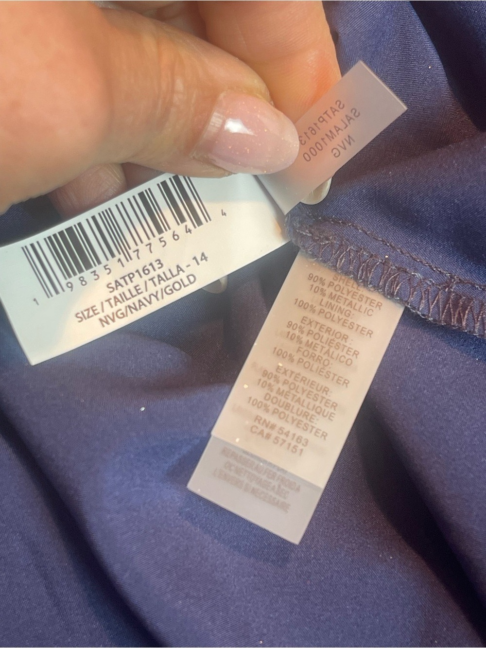 Siena Navy Gold Metallic Tiered Maxi Dress New With Tags Size 14 Shimmer Gown - Picture 16 of 17